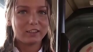 Girl stripped naked and brutally fucked take public bus